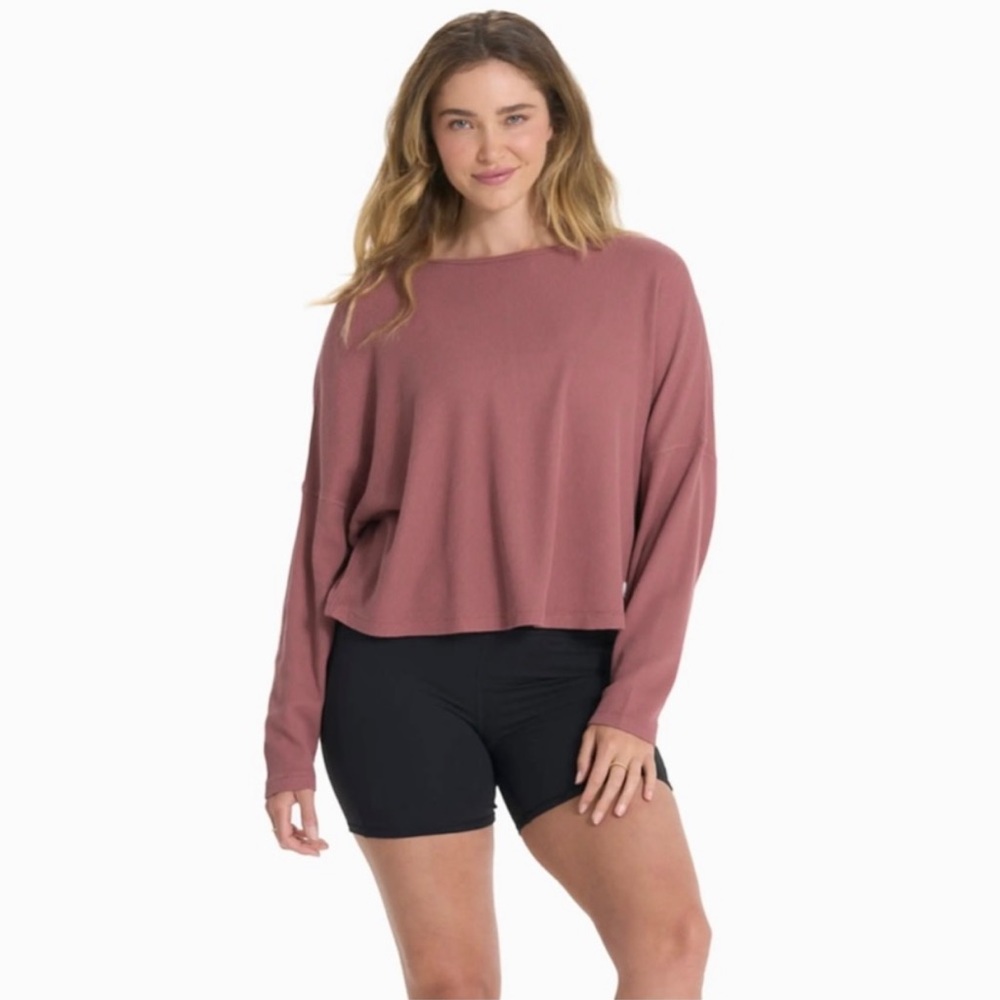 Vuori Womens Waffle Knit Slouchy Long Sleeve Loose Fit Top Size XS/S